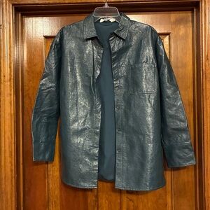 NWT Medium 4th & Reckless Shimmery Dark Green Jacket (ABBA)